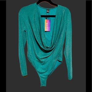 Green drup front bodysuit